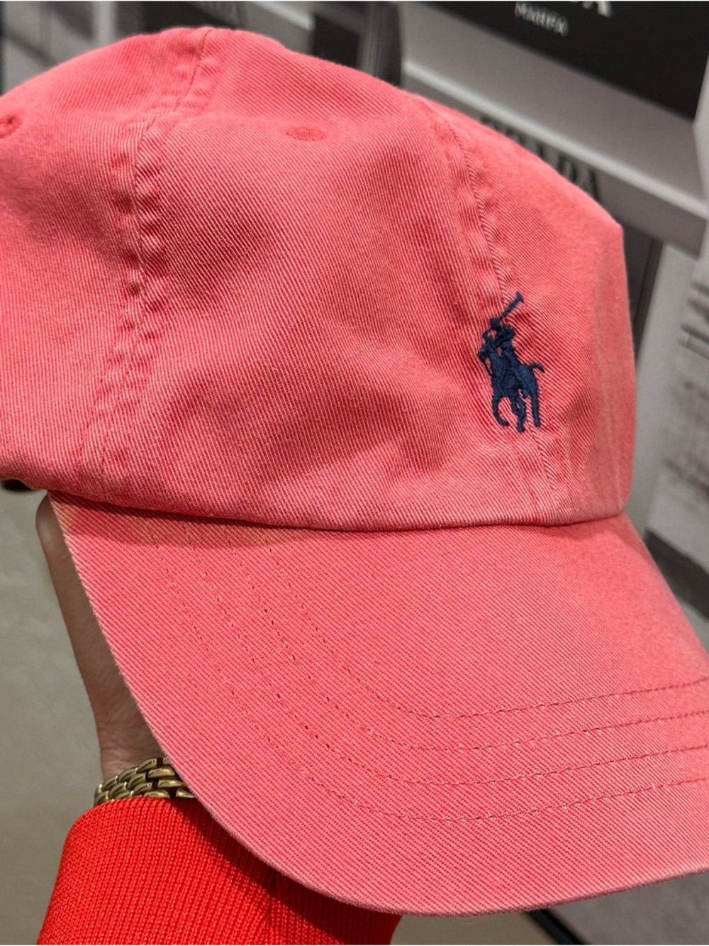 Polo Ralph Lauren Light Red Baseball Cap with Navy Pony
